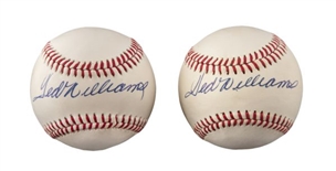 Lot of Two(2) Ted Williams Single-Signed  OAL Baseballs